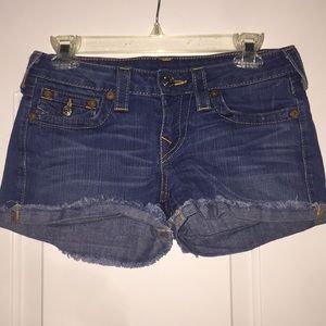 True Religion Women’s Cut Off Denim Shorts